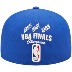 Philadelphia 76ers 3x NBA Finals Champions Crown 59FIFTY Fitted Hat Royal | New Era Lifestyle