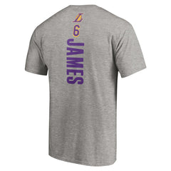 LeBron James Los Angeles Lakers #6 Playmaker Name & Number T-Shirt Heathered Gray