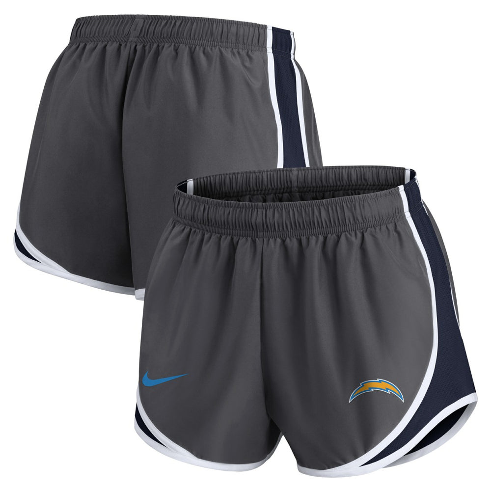 Nike Los Angeles Chargers Women's Team Logo Performance Tempo Shorts Charcoal