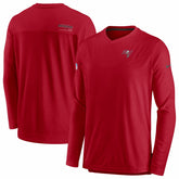 Nike Tampa Bay Buccaneers Sideline Coach Chevron Lock Up Long Sleeve V-Neck Performance T-Shirt Red