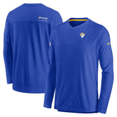 Nike Los Angeles Rams Sideline Coach Chevron Lock Up Long Sleeve V-Neck Performance T-Shirt Royal