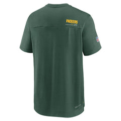 Nike Green Bay Packers Sideline Coach Chevron Lock Up Logo V-Neck Performance T-Shirt Heather Kelly Green