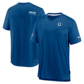 Nike Indianapolis Colts Sideline Coach Chevron Lock Up Logo V-Neck Performance T-Shirt Royal