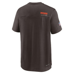 Nike Cleveland Browns Sideline Coach Chevron Lock Up Logo V-Neck Performance T-Shirt Brown