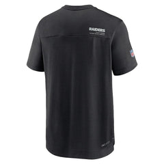 Nike Las Vegas Raiders Sideline Coach Chevron Lock Up Logo V-Neck Performance T-Shirt Black