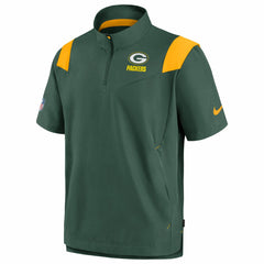 Nike Green Bay Packers Sideline Coaches Chevron Lockup Pullover Top Kelly Green