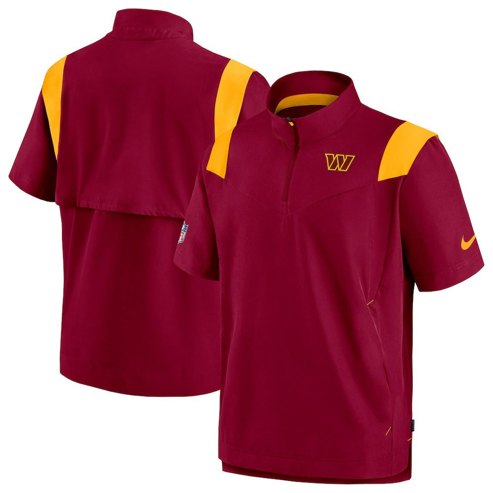 Nike Washington Commanders Sideline Coaches Chevron Lockup Pullover Top Burgundy