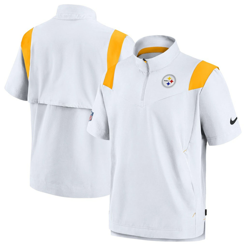 Nike Pittsburgh Steelers Sideline Coaches Chevron Lockup Pullover Top White