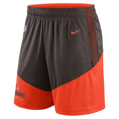 Nike Cleveland Browns Sideline Primary Lockup Performance Shorts Brown/Orange