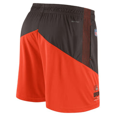 Nike Cleveland Browns Sideline Primary Lockup Performance Shorts Brown/Orange