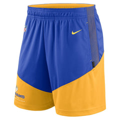 Nike Los Angeles Rams Sideline Primary Lockup Performance Shorts Royal/Gold