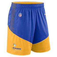 Nike Los Angeles Rams Sideline Primary Lockup Performance Shorts Royal/Gold