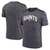 Nike New Orleans Saints Sideline Velocity Athletic Stack Performance T-Shirt Black