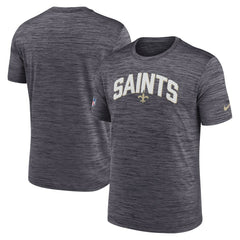 Nike New Orleans Saints Sideline Velocity Athletic Stack Performance T-Shirt Black