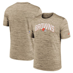 Nike Cleveland Browns Sideline Velocity Athletic Stack Performance T-Shirt Brown