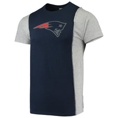 New England Patriots Refried Apparel Sustainable Split T-Shirt Navy/Heathered Gray