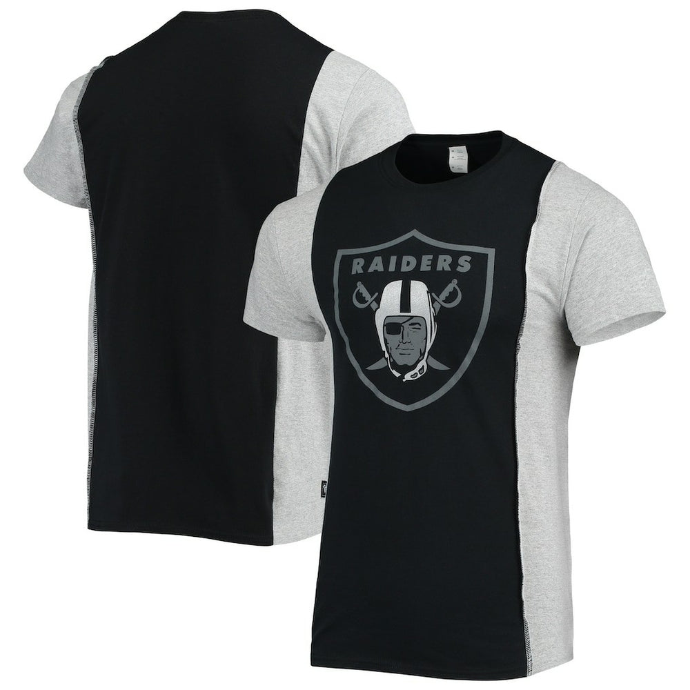 Las Vegas Raiders Refried Apparel Sustainable Split T-Shirt Black/Heathered Gray
