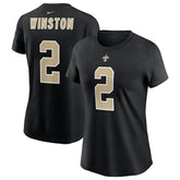 Nike Jameis Winston New Orleans Saints Women's Name & Number T-Shirt Black