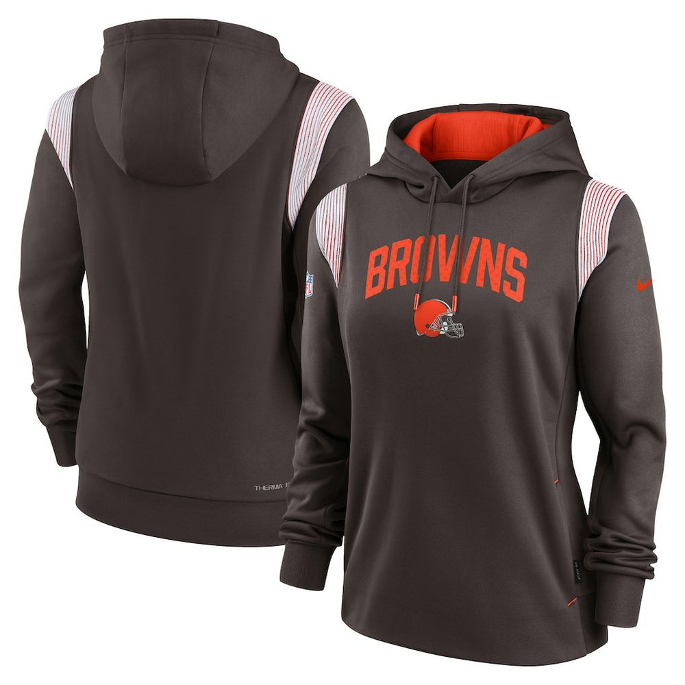 Nike Cleveland Browns Women's Sideline Stack Performance Pullover Hoodie Brown
