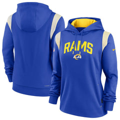 Nike Los Angeles Rams Women's Sideline Stack Performance Pullover Hoodie Royal