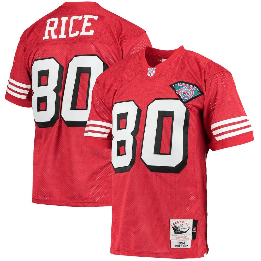 Mitchell & Ness Jerry Rice San Francisco 49ers 1994 Authentic Throwback Retired Player Jersey Scarlet