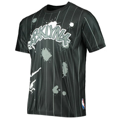 Brooklyn Nets FISLL Striped Splatter T-Shirt Black