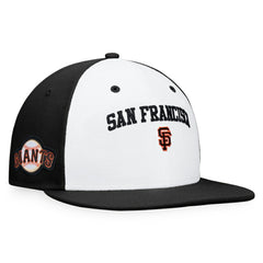 San Francisco Giants Fanatics Iconic Color Blocked Fitted Hat - White/Black - Fanatics Discount