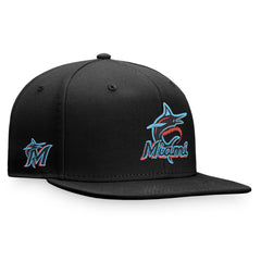 Miami Marlins Fanatics Iconic Team Patch Fitted Hat - Black - Fanatics Discount