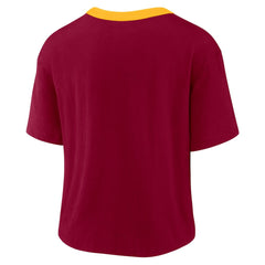 Nike Washington Commanders Women's High Hip Fashion Cropped Top Burgundy