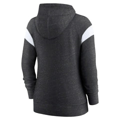 Nike Las Vegas Raiders Women's Plus Size Monaco Full-Zip Lightweight Hoodie Heather Black/White