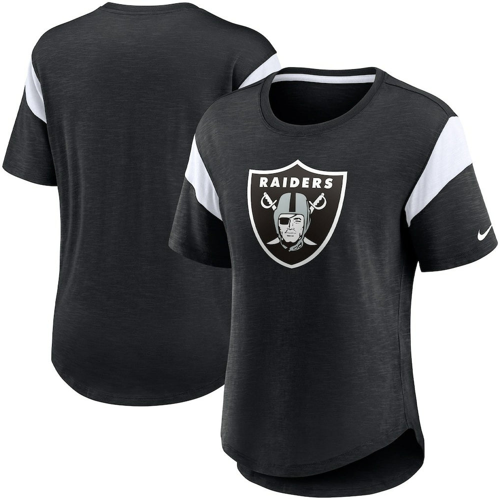 Nike Las Vegas Raiders Women's Primary Logo Fashion Top Heather Black