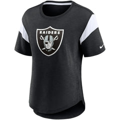 Nike Las Vegas Raiders Women's Primary Logo Fashion Top Heather Black