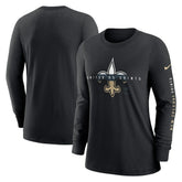 Nike New Orleans Saints Women's Prime Split Long Sleeve T-Shirt Black