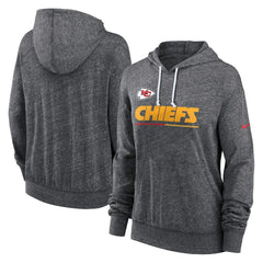 Nike Kansas City Chiefs Women's Team Spirit Gym Vintage Lightweight Hoodie Top Heather Charcoal