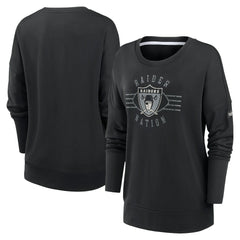 Nike Las Vegas Raiders Women's Rewind Playback Icon Performance Pullover Sweatshirt Black