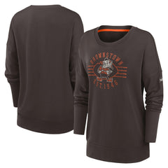 Nike Cleveland Browns Women's Rewind Playback Icon Performance Pullover Sweatshirt Brown