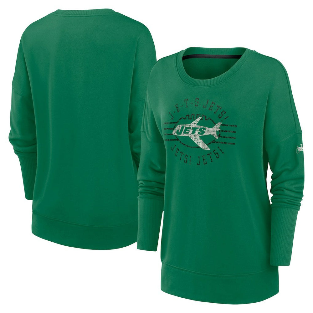 Nike New York Jets Women's Rewind Playback Icon Performance Pullover Sweatshirt Green