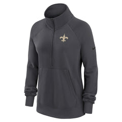 Nike New Orleans Saints Women's Premium Raglan Performance Half-Zip Sweatshirt Charcoal