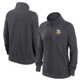Nike Minnesota Vikings Women's Premium Raglan Performance Half-Zip Sweatshirt Charcoal