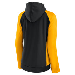 Fanatics Pittsburgh Steelers Women's End Around Lightweight Raglan Full-Zip Hoodie Jacket Black/Gold