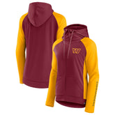 Fanatics Washington Commanders Women's End Around Lightweight Raglan Full-Zip Hoodie Jacket Burgundy/Gold