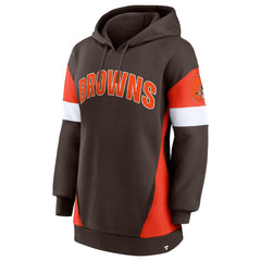 Fanatics Cleveland Browns Women's Lock It Down Pullover Hoodie Brown/Orange