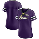 Fanatics Baltimore Ravens Women's Original State Lace-Up T-Shirt Purple