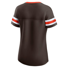 Fanatics Cleveland Browns Women's Original State Lace-Up T-Shirt Brown
