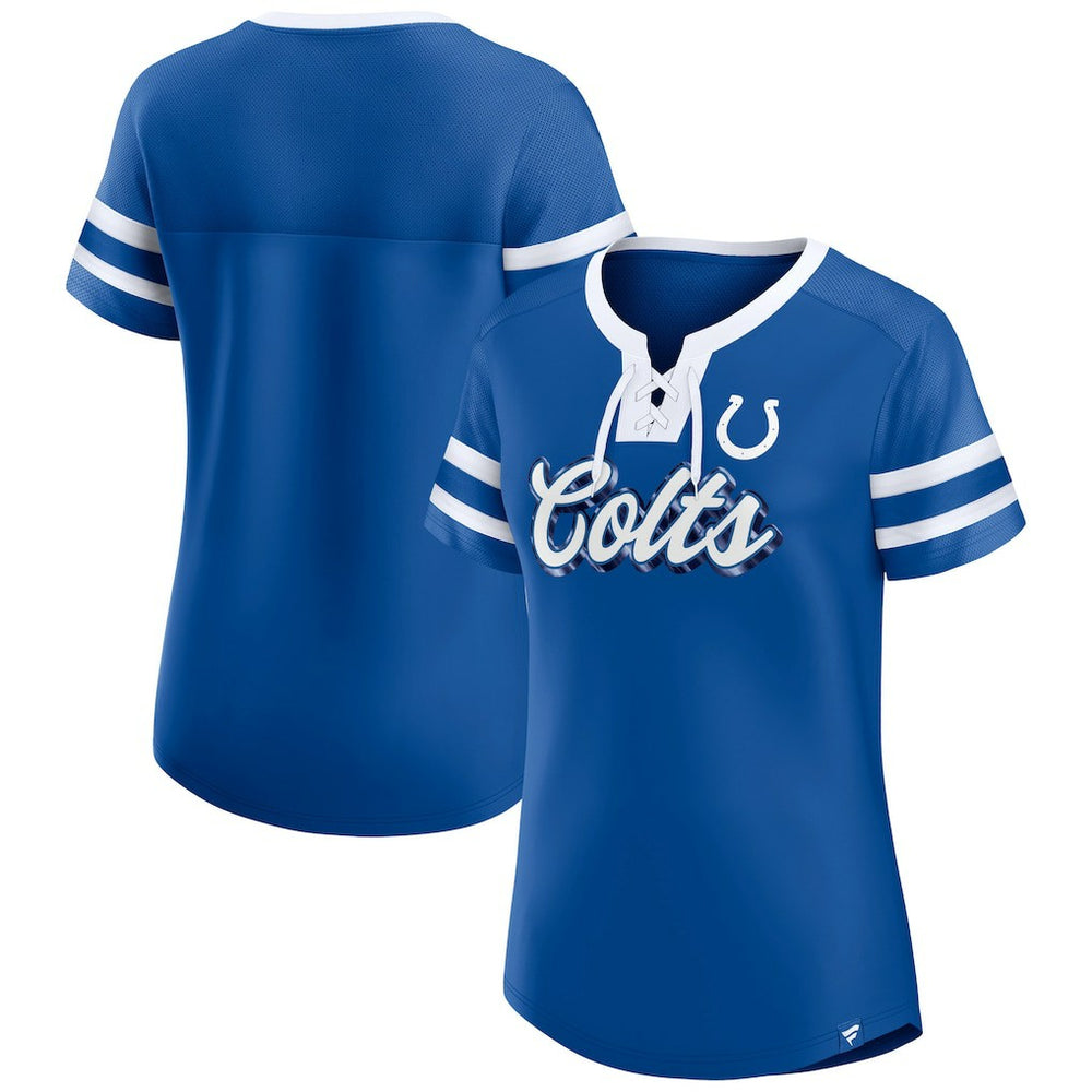 Fanatics Indianapolis Colts Women's Original State Lace-Up T-Shirt Royal