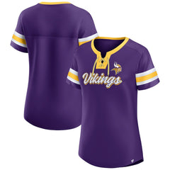Fanatics Minnesota Vikings Women's Original State Lace-Up T-Shirt Purple
