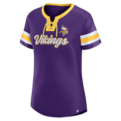 Fanatics Minnesota Vikings Women's Original State Lace-Up T-Shirt Purple