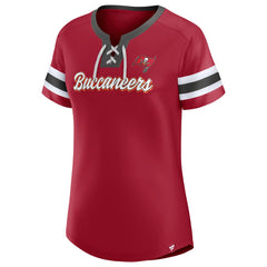 Fanatics Tampa Bay Buccaneers Women's Original State Lace-Up T-Shirt Red