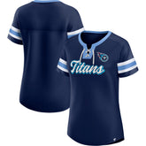 Fanatics Tennessee Titans Women's Original State Lace-Up T-Shirt Navy