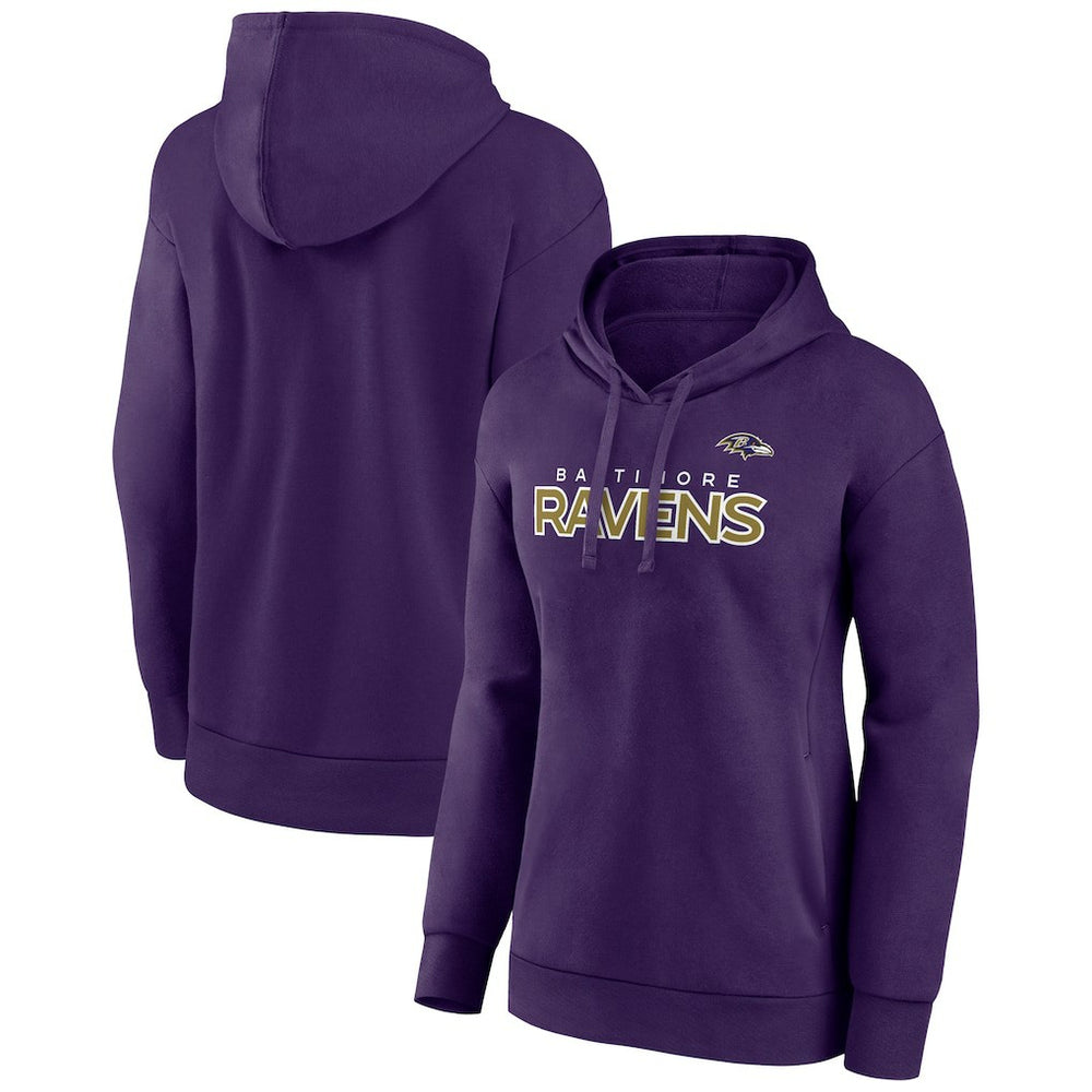 Fanatics Baltimore Ravens Women's Iconic Cotton Fleece Checklist Pullover Hoodie Purple